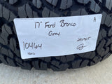 17" Ford Bronco HERITAGE SASQUATCH wheels rims 10464 NEW 37" BFG Texas Truck Tire