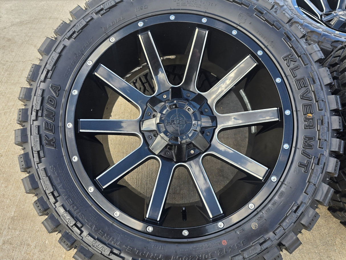 20x10 20" Lethal Off-Road Chevy Silverado Ford F-150 RAM wheels rims 6x139 6x135 Texas Truck Tire