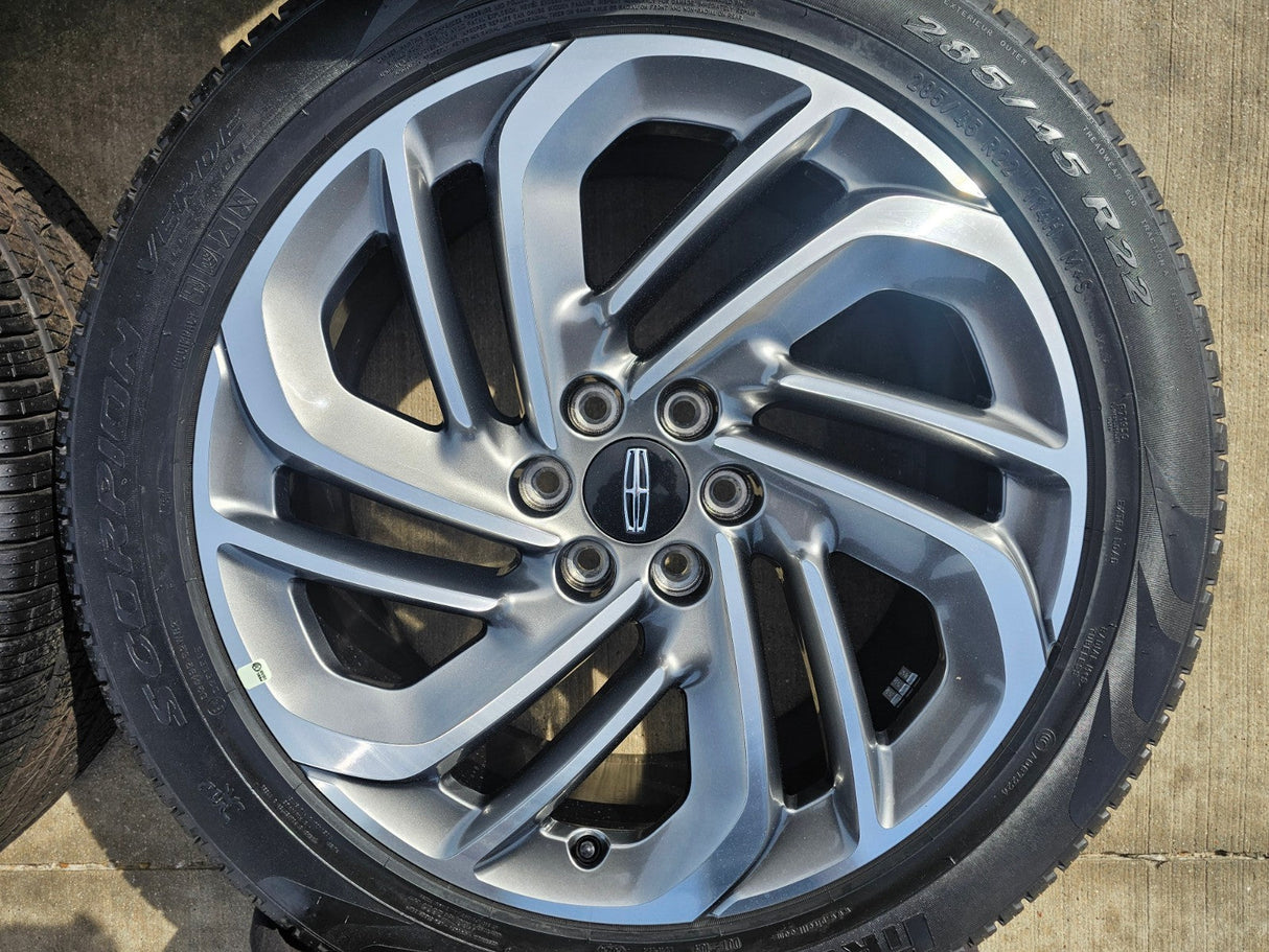 22" Lincoln Navigator OEM 94225 rims wheels BLACK LABEL 2025 2026 PIRELLI NEW Texas Truck Tire