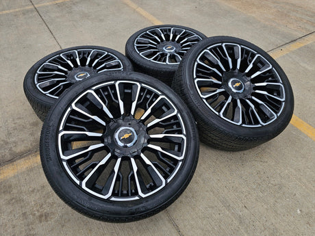 24" Chevy Tahoe Suburban Silverado OEM High Country wheels rims 2025 2026 NEW Texas Truck Tire
