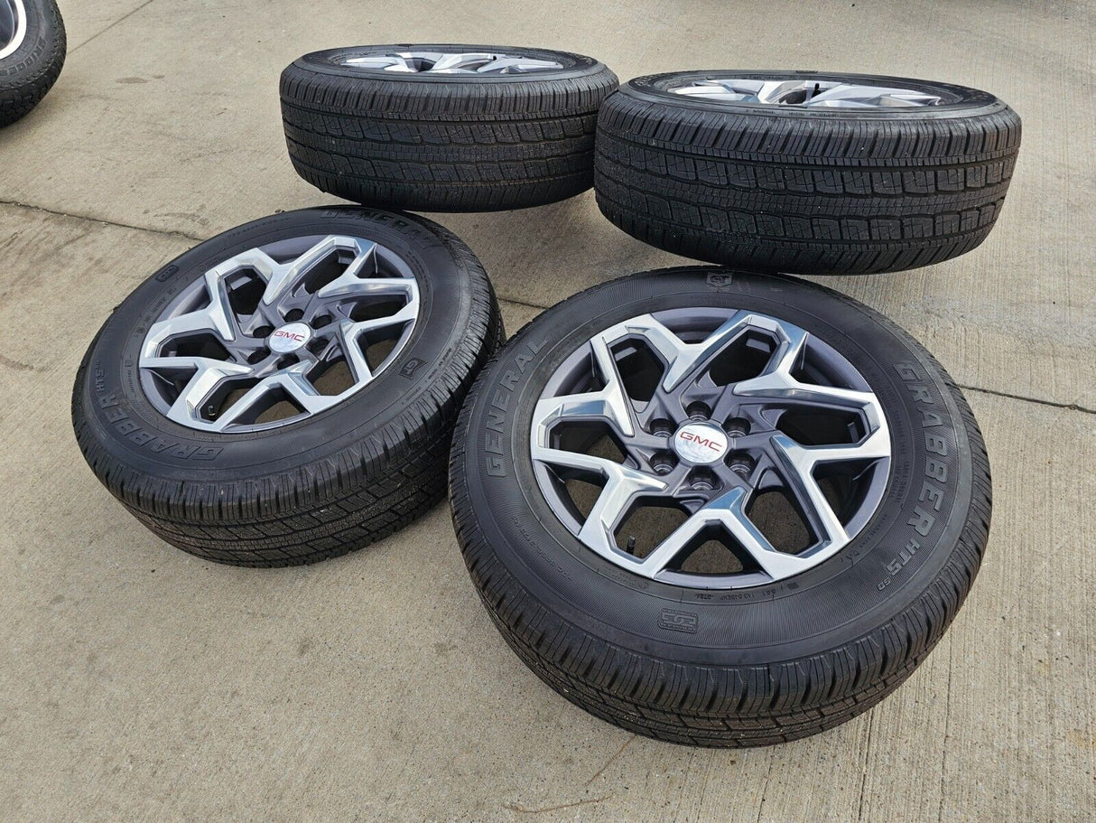 20" GMC Sierra Yukon AT4 Tahoe Silverado OEM wheels rims tires 2022 2023 2024 Texas Truck Tire