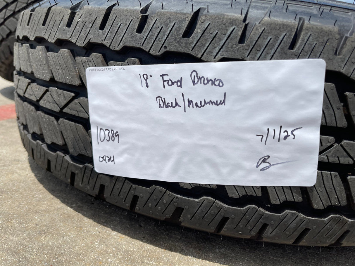 18" Ford Bronco wheels rims black 10389 Ranger tires 2022 2023 2024 2025 Texas Truck Tire