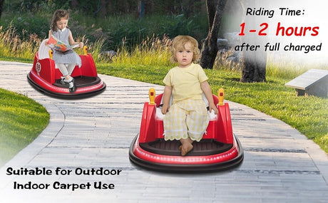 6V Remote Control Ride-On Bumper Car for Toddlers with Flashing Lights