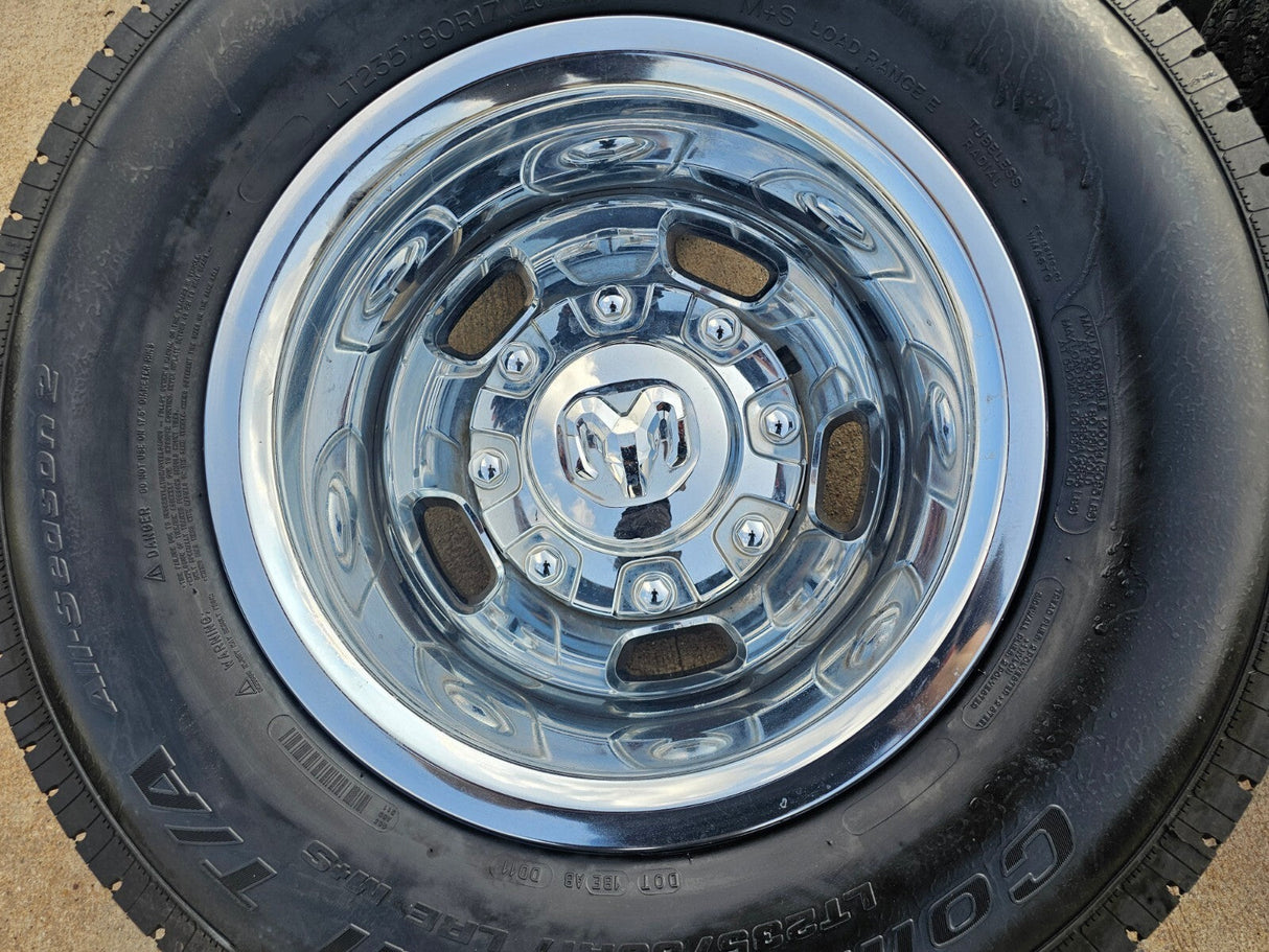 17" Dodge Ram 3500 Dually Laramie 8x200 wheels rims 2703 2704 OEM tires Texas Truck Tire