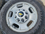 17" Chevy Silverado GMC Sierra 2500 OEM 8095 wheels rims DUELER Revo 3 A/T Texas Truck Tire
