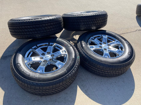 18" Ford F-150 Expedition OEM 10343 chrome rims wheels 2024 2025 2026 MICHELIN Texas Truck Tire