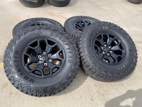 18" Dodge Ram 1500 TRX RHO Black OEM 66002 wheels rims TERRITORY A/T 35" NEW Texas Truck Tire