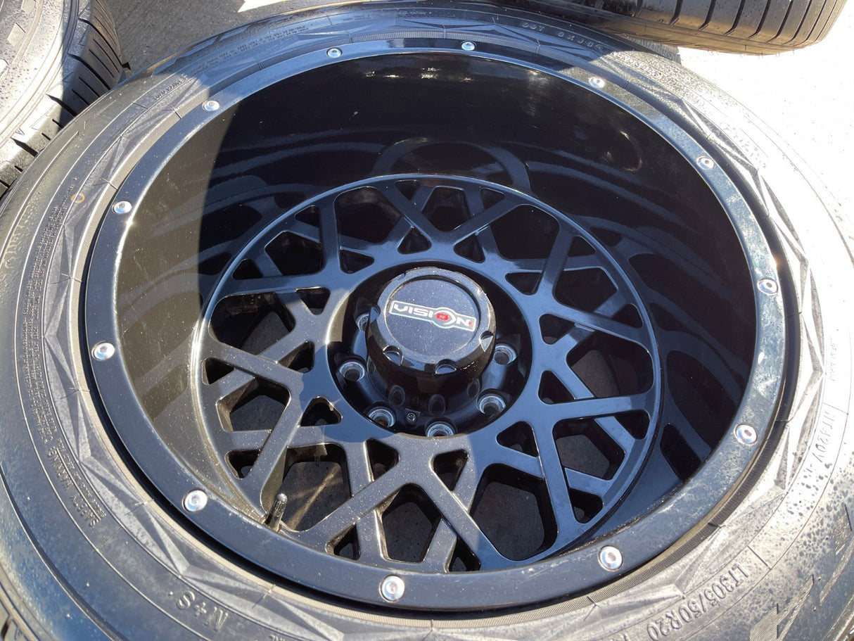20x12 20" VISION SR599 wheels rims 8x165 8x6.5 Chevy GMC Ram 2500 3500 Texas Truck Tire