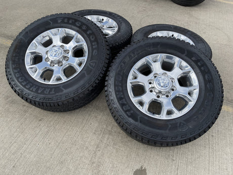 18" Ram 2500 3500 Laramie Power Wagon OEM wheels rims 2693 tires FIRESTONE A/T2 Texas Truck Tire