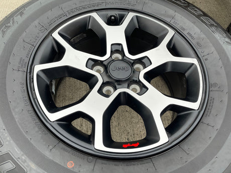 17" Jeep Wrangler Rubicon OEM 9218 wheels rims Gladiator BRIDGESTONE A/T NEW Texas Truck Tire