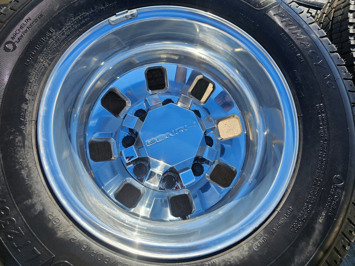 18" GMC Sierra 3500 DENALI Dually rims wheels OEM 14127 14129 8x210 MICHELIN NEW Texas Truck Tire