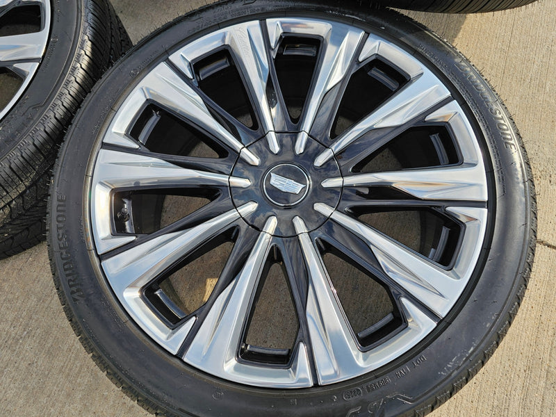 24" Cadillac Escalade PLATINUM OEM wheels rims V 2024 2025 2026 2027 NEW Texas Truck Tire