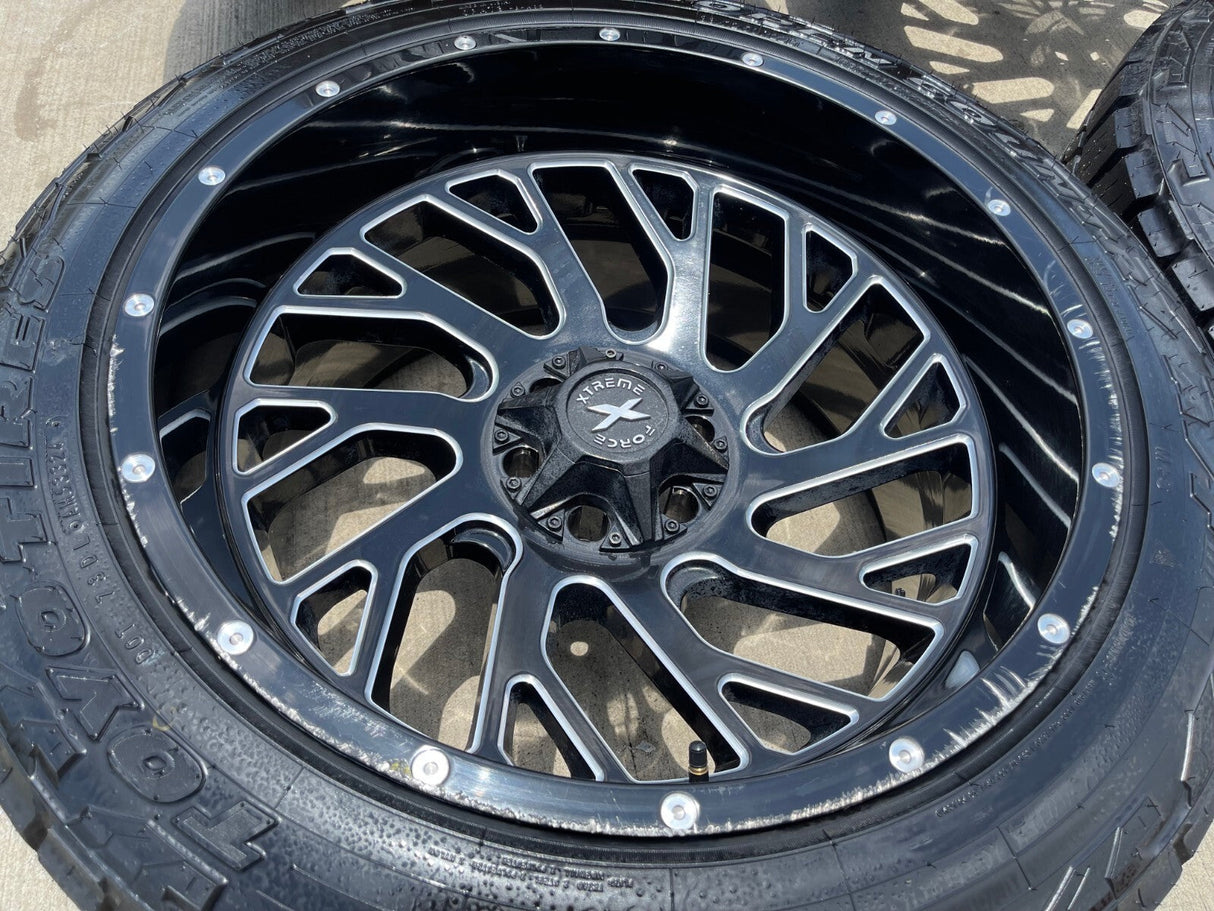 22x12 XTREME FORCE XF- 8 Chevy Silverado Ford F-150 RAM wheels rims 6x139 6x135 Texas Truck Tire