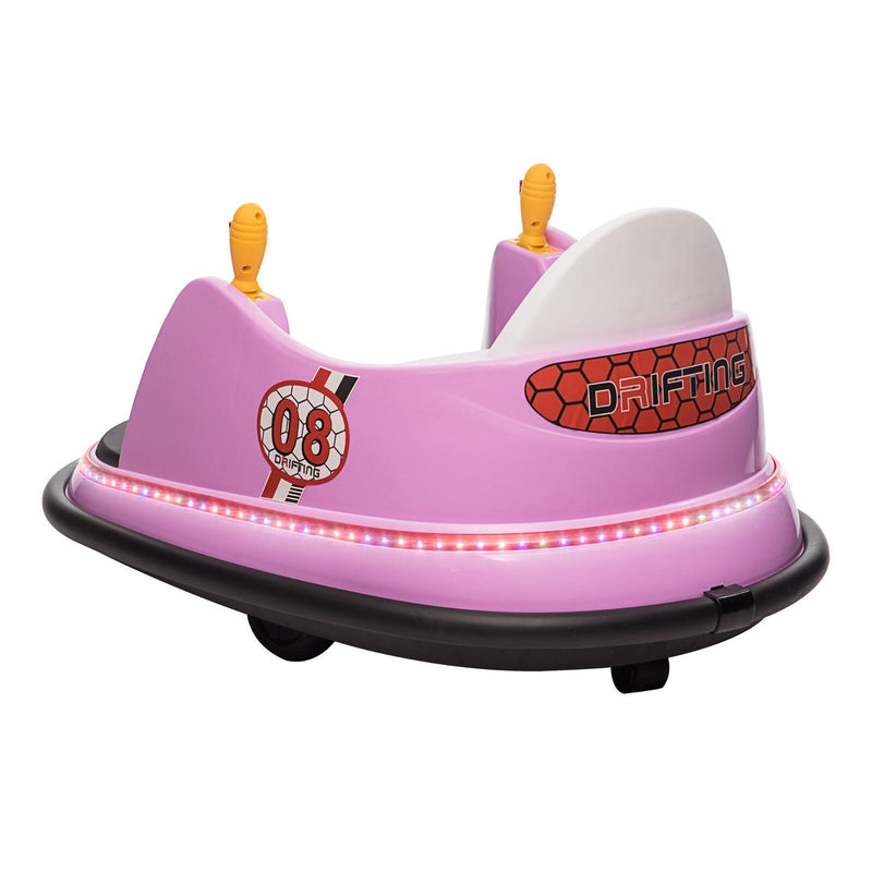 6V Kids Ride-On Bumper Car with Remote Control, 360° Spin and Flashing Lights for Toddlers