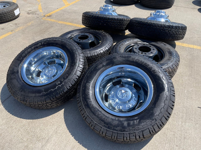 17" Dodge Ram 3500 Dually Laramie 8x200 wheels rims 2703 2704 OEM tires IRONMAN Texas Truck Tire