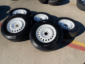 (4) 17" INEOS Grenadier OEM steel wheels rims WHITE tires 2024 2025 2026 NEW Texas Truck Tire