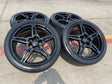 19" + 20" Chevy Corvette C8 OEM 14007 14008 wheels rims BLACK TPMS Texas Truck Tire