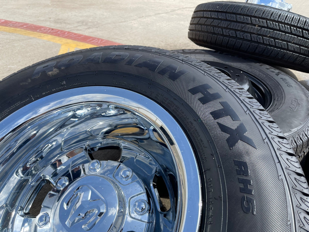 17" Dodge Ram 3500 Dually 8x200 wheels rims 2703 2704 OEM 2024 2025 2026 Texas Truck Tire