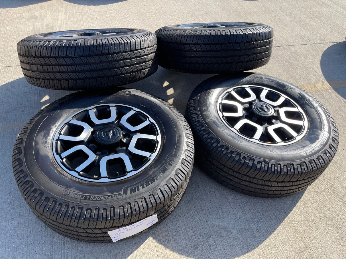 18" Ram 2500 3500 LARAMIE OEM wheels rims 2694 tires MICHELIN DEFENDER LTX M/S2 Texas Truck Tire
