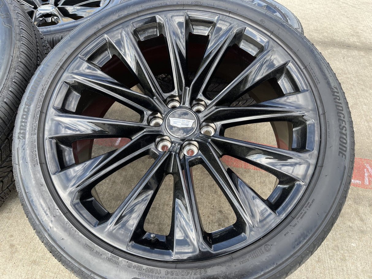 24" Cadillac Escalade V OEM ONYX wheels rims 2023 2024 2025 2026 BRIDGESTONE Texas Truck Tire