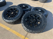 20" Ford F-250 F-350 OEM black TREMOR wheels rims 10299 10484 NEW NITRO A/T Texas Truck Tire