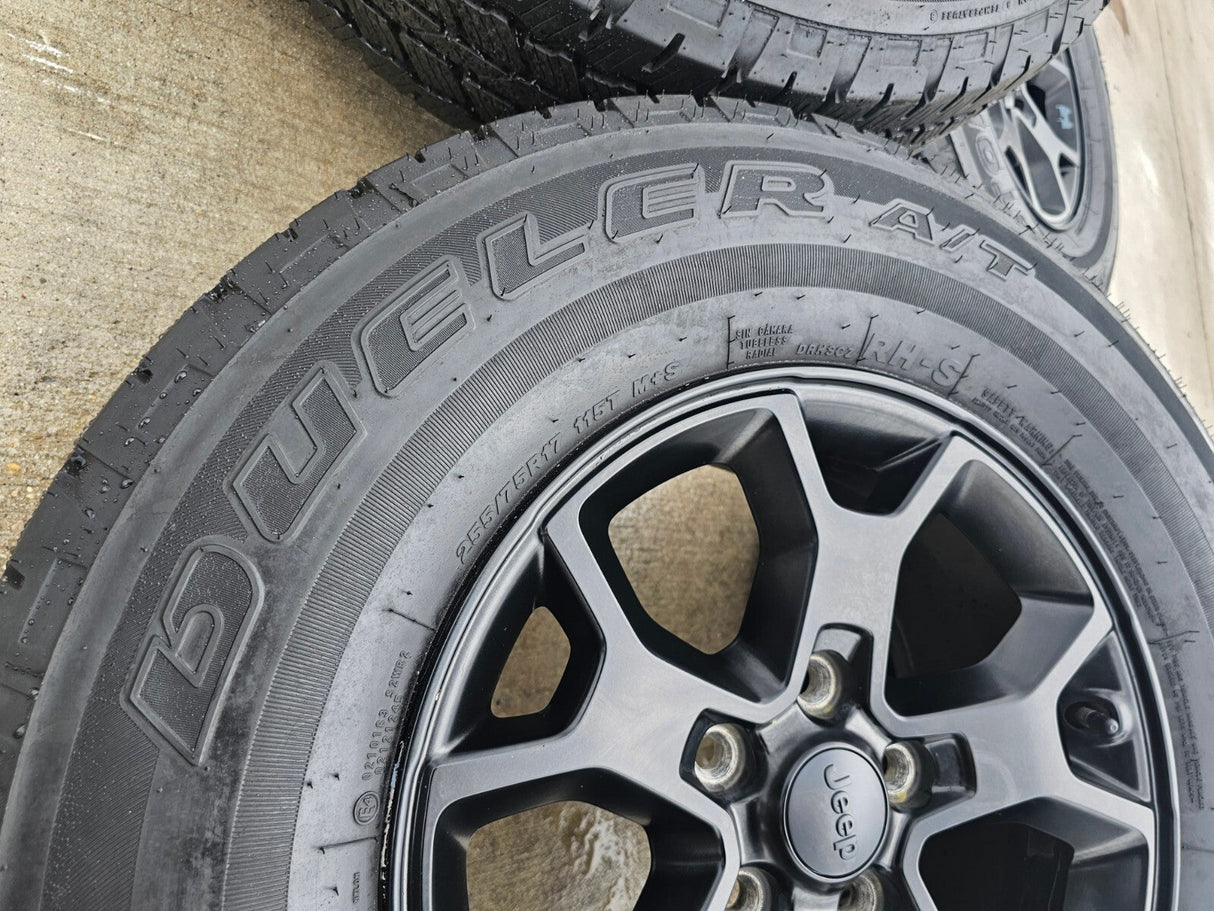 17" Jeep Wrangler Rubicon OEM 9218 wheels rims Gladiator tires DUELER A/T Texas Truck Tire