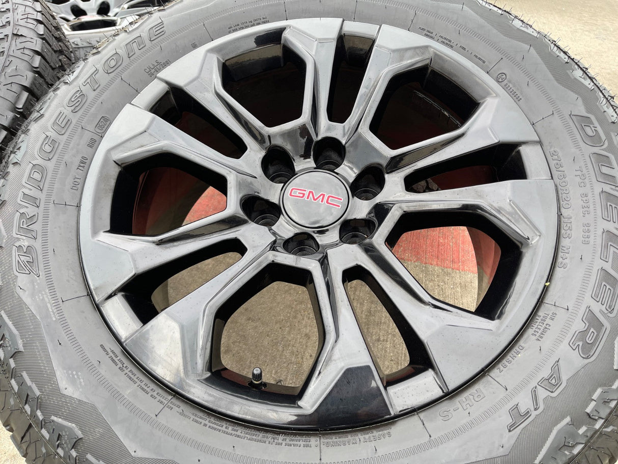 20" Chevy Tahoe Silverado OEM 14090 95417 wheels rims tires BRIDGESTONE A/T NEW Texas Truck Tire