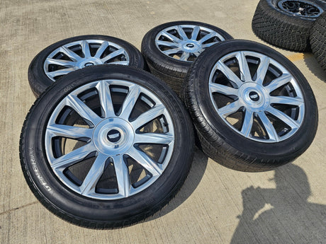 22" Cadillac Escalade Platinum OEM ORIGINAL 95078 wheels rims 2023 2024 2025 Texas Truck Tire