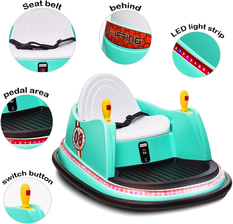 6V Electric Ride-On Bumper Car with Remote Control for Kids and Toddlers