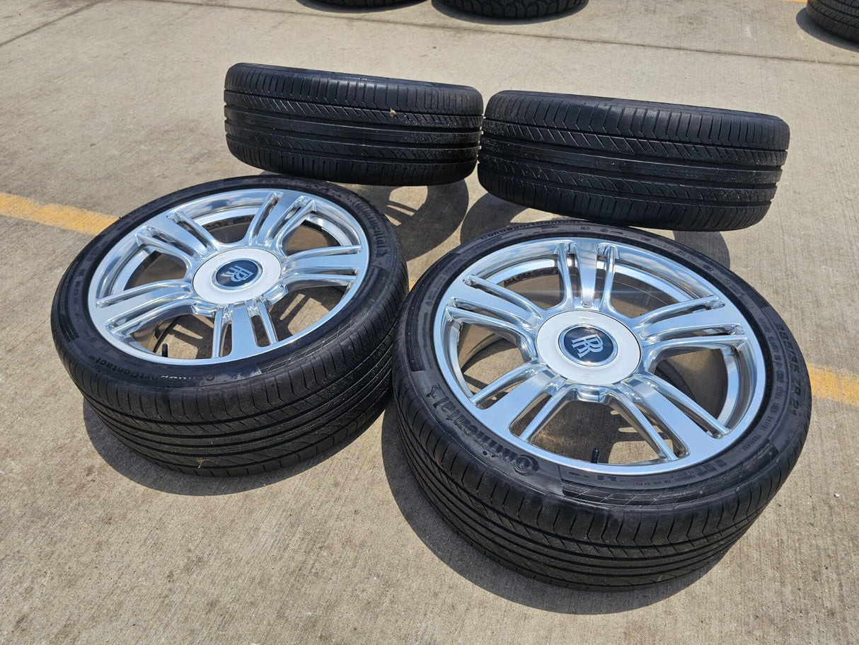 21" Rolls Royce Wraith Ghost Dawn OEM wheels rims tires 5x120 CONTINENTAL Texas Truck Tire