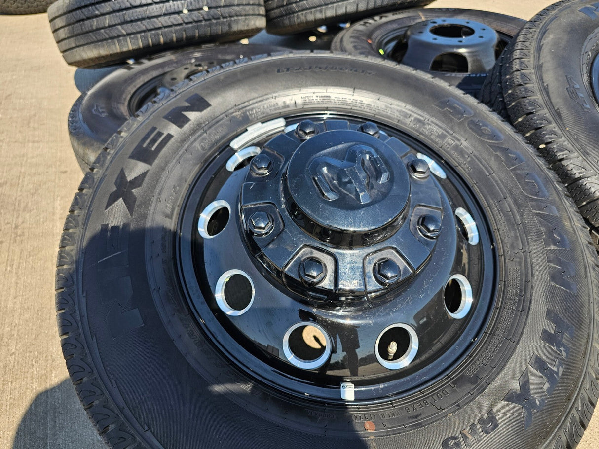 17" Dodge Ram 3500 Dually Laramie wheels rims 2706 2707 OEM black 2025 2026 NEW Texas Truck Tire