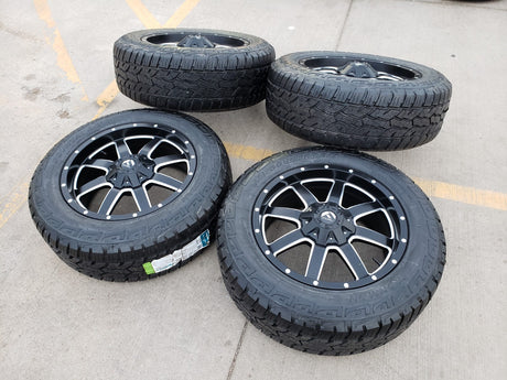 20x9 Fuel Jeep Maverick Wrangler Gladitor wheels rims 33" tires 5x127 5x112 Texas Truck Tire