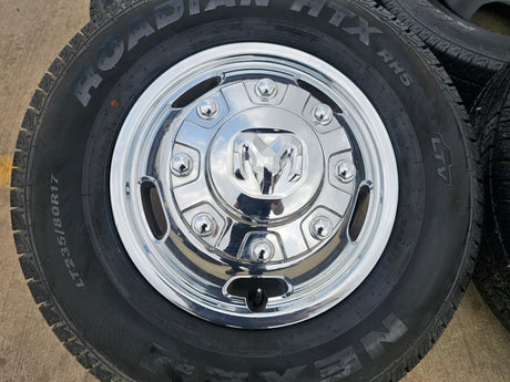 17" Dodge Ram 3500 Dually Laramie 8x200 wheels rims 2703 2704 OEM 2024 2025 Texas Truck Tire