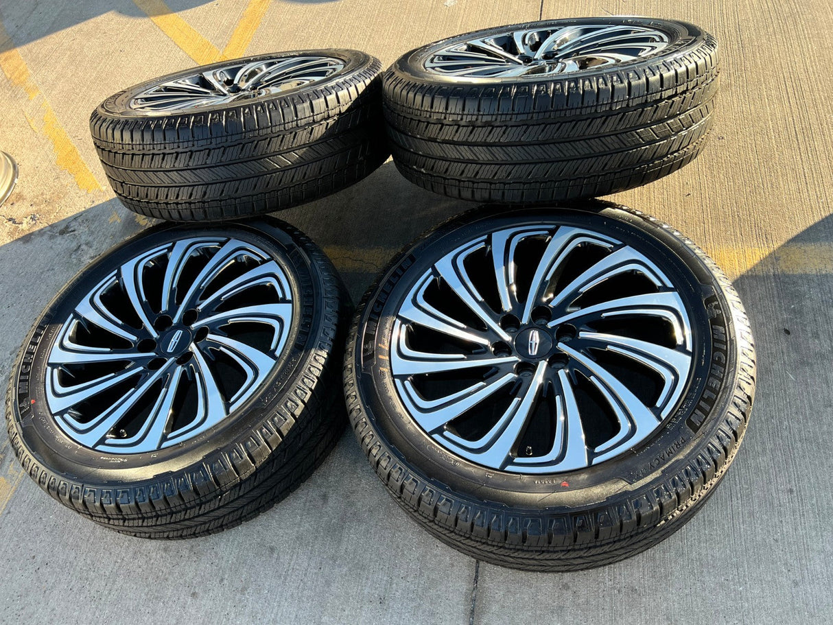 22" Lincoln Navigator OEM 10666 rims wheels BLACK LABEL 2025 2026 MICHELIN NEW Texas Truck Tire