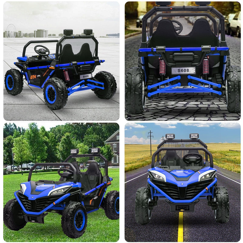 24V Electric 2-Seater Kids Ride-On 4WD UTV Truck with Remote Control Blue