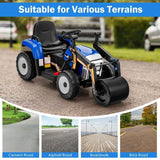 12V Electric Tractor for Kids with Remote Control, Music, and LED Lights - Blue