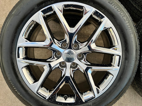 22" GMC Yukon Sierra DENALI OEM 14078 wheels rims CHROME 2023 2024 2025 2026 NEW Texas Truck Tire