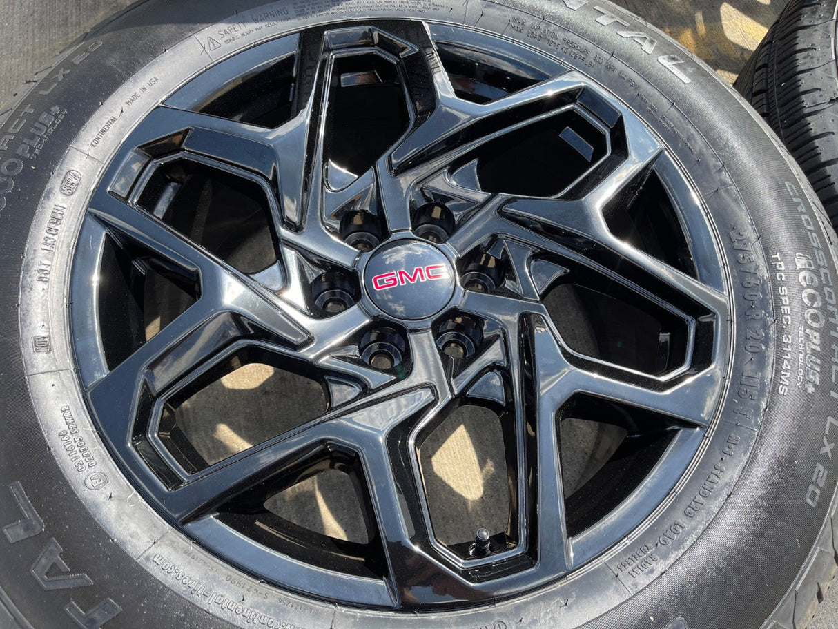 20" GMC Sierra Yukon AT4 Tahoe Silverado 95369 OEM wheels rims CONTINENTAL NEW Texas Truck Tire