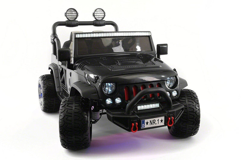 24V DUAL SEAT CHILDREN'S RIDE-ON VEHICLE JEEP CAR TOY WITH 2 HIGH-PERFORMANCE ENGINES, PNEUMATIC WHEELS, MUSIC PLAYER + REMOTE CONTROL