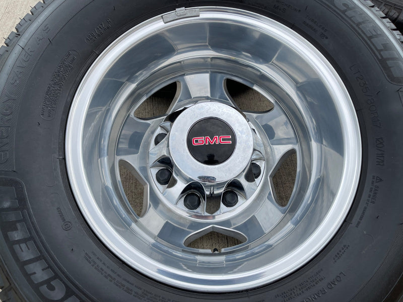 17" Chevy Silverado GMC Sierra 3500 Dually rims wheels OEM 5519 5520 MICHELIN Texas Truck Tire