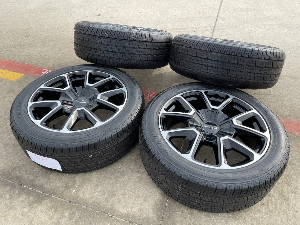 22" Chevy Tahoe Suburban RST OEM 14035 black wheels rims Silverado GENERAL Texas Truck Tire