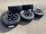 17" Jeep Wrangler Gladiator RUBICON OEM wheels rims tires 9237 black BFG KO2 A/T Texas Truck Tire