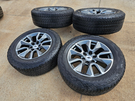 20" Chevy Silverado 1500 Tahoe Suburban OEM 5915 5916 wheels rims DUELER A/T Texas Truck Tire