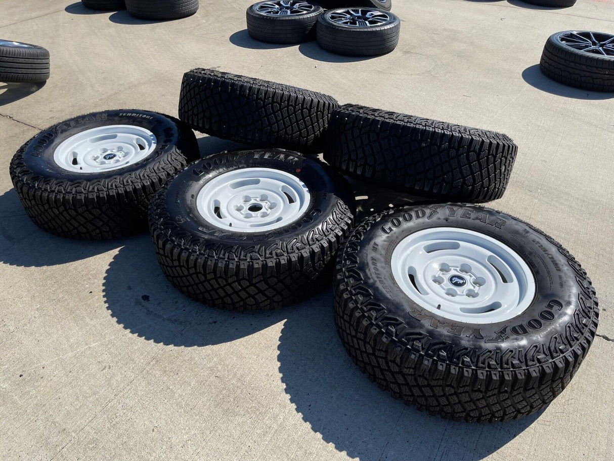 17" Ford Bronco HERITAGE Limited Edition wheels rims white 35" NEW 2024 2025 Texas Truck Tire