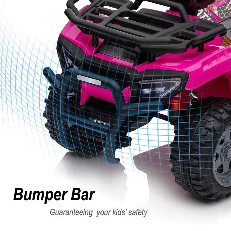 Electric Pink Four-Wheeler Ride-On Toy for Toddlers - 6V Kids ATV