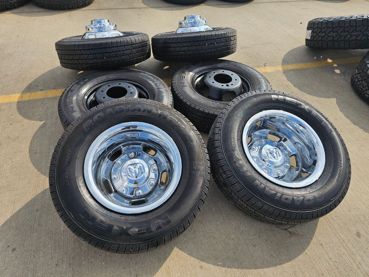 17" Dodge Ram 3500 Dually Laramie 8x200 wheels rims 2703 2704 OEM 2024 2025 NEW Texas Truck Tire