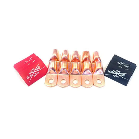 Sky High Car Audio 0G Copper Ring Terminals with 3/8" Hole (10 Pieces) Sky High Car Audio