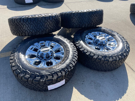 18" Ford F-250 F-350 OEM rims wheels 10097 CHROME tires BFG KO3 A/T Texas Truck Tire