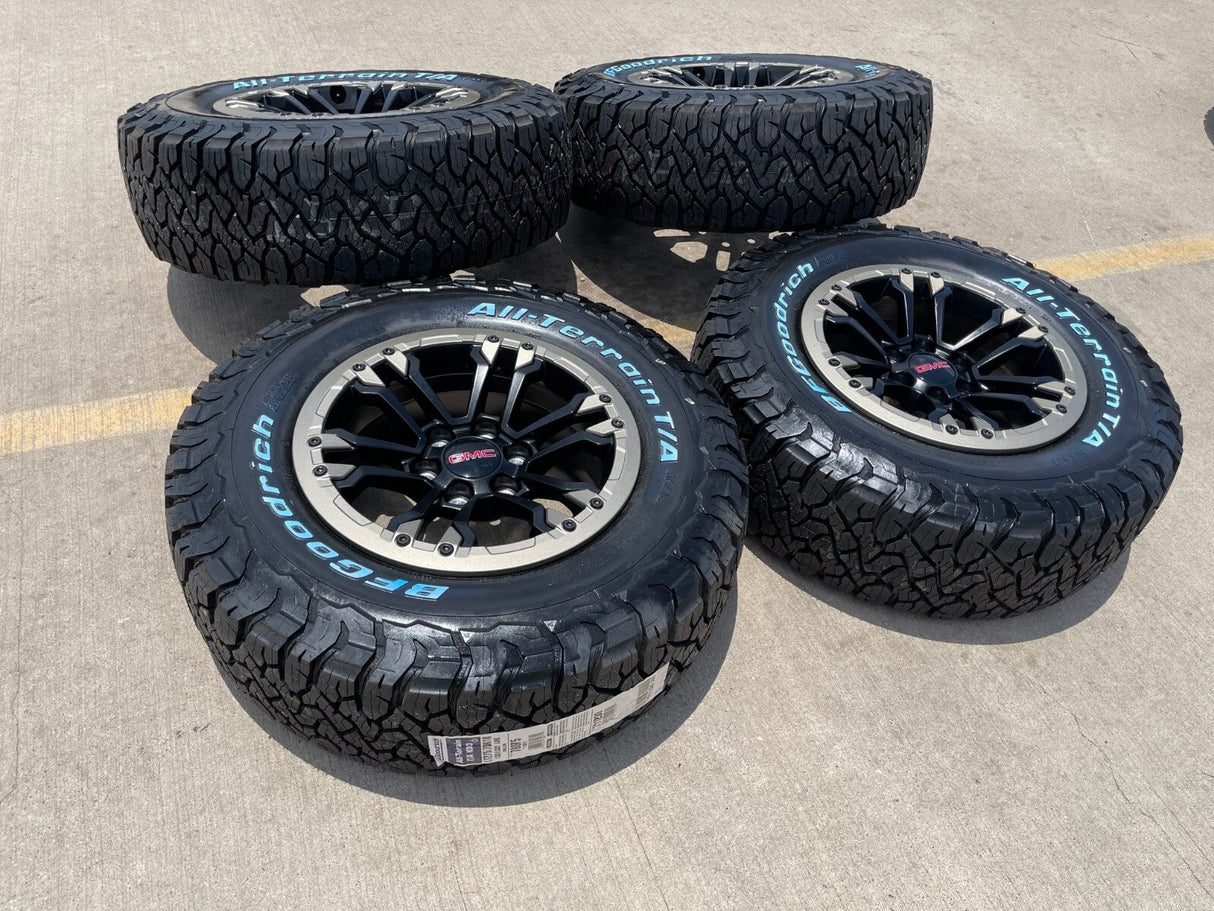 18" GMC Sierra Chevy Silverado OEM Beadlock wheels rims Canyon Colorado NEW BFG Texas Truck Tire