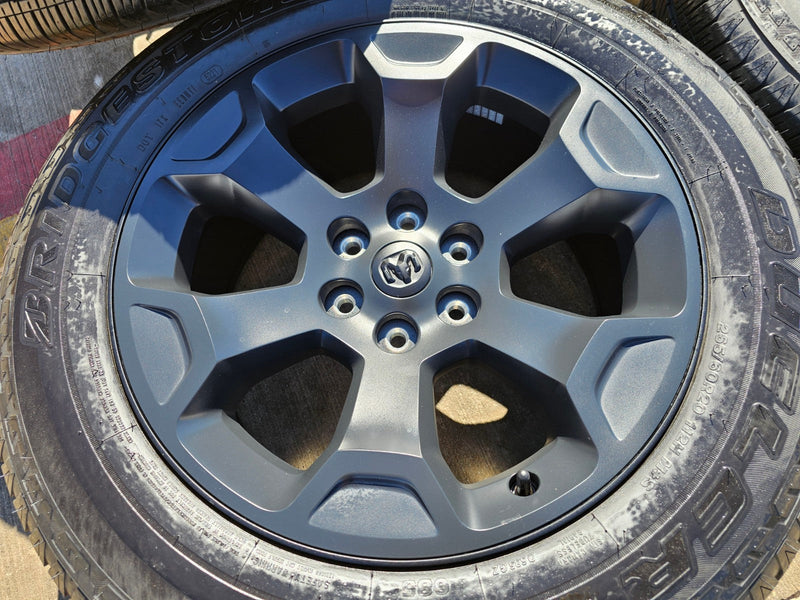 20" Dodge Ram 1500 OEM Laramie Black 2680 wheels rims 2022 2023 2024 2025 2026 Texas Truck Tire